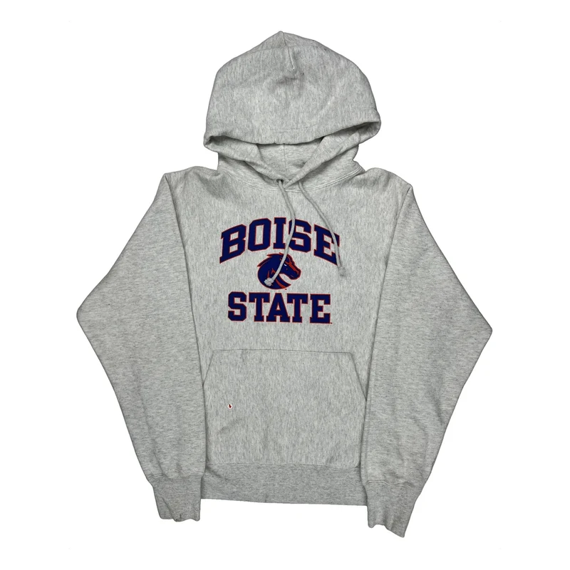 Reverse Weave Champion Boise State Hoodie - Medium Gray Cotton