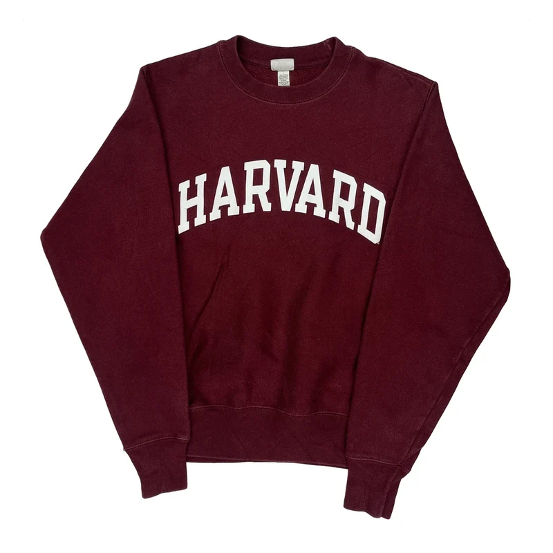 Reverse Weave Champion Harvard Sweatshirt - Small Burgundy Cotton