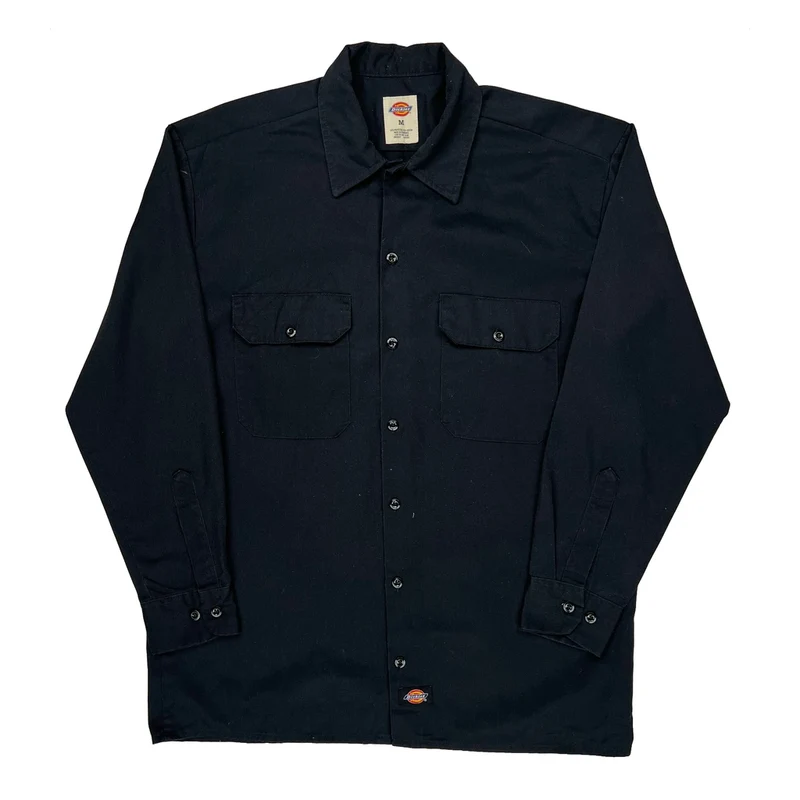 Dickies Shirt - Medium Black Polyester Blend