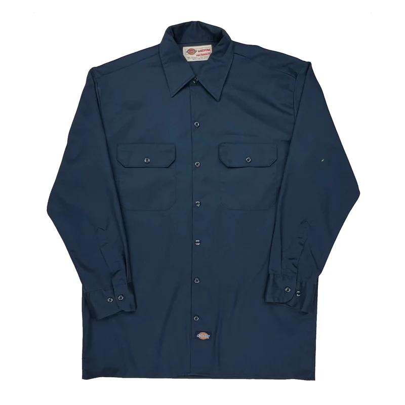 Dickies Shirt - Medium Blue Polyester Blend