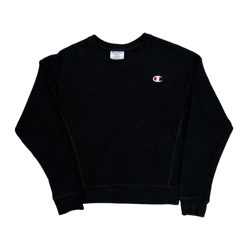 Reverse Weave Champion Sweatshirt - Small Black Cotton
