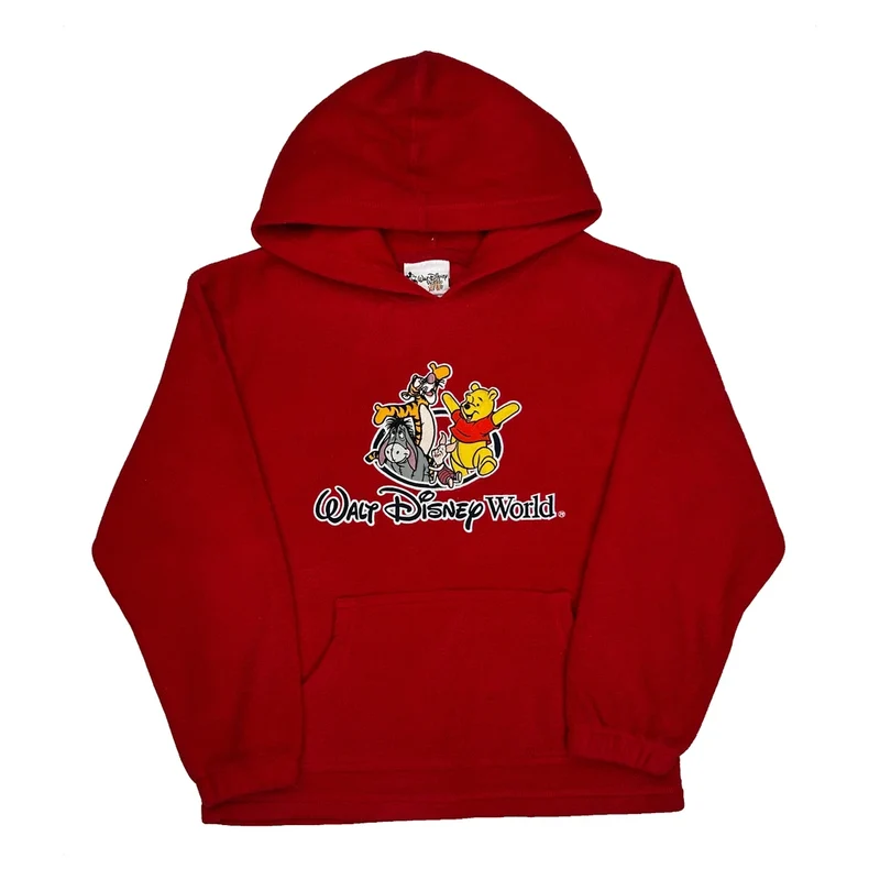 Kids Disney Cartoon Hoodie - Large Red Polyester