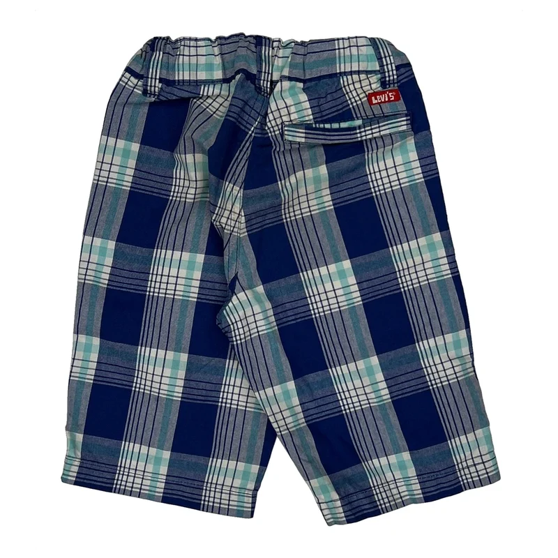 Age 4 Levis Checked Shorts - XS Blue Cotton