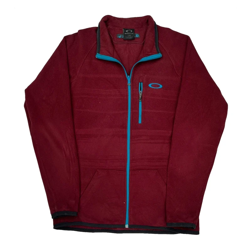 Oakley Fleece Jacket - Large Burgundy Polyester
