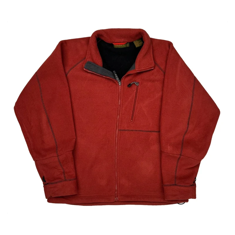 Timberland Fleece Jacket - Large Red Polyester