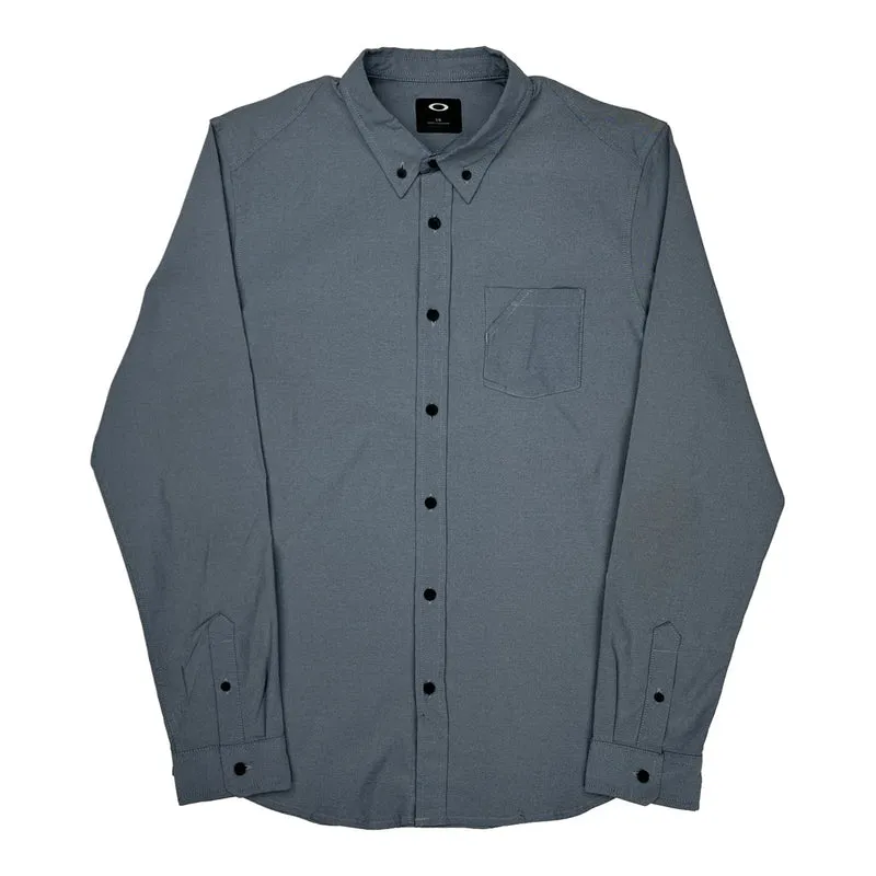 Oakley Slim Fit Shirt - Large Grey Cotton