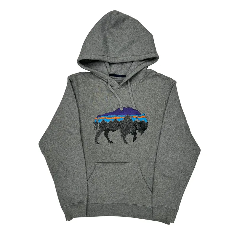 Buffalo Graphic Patagonia Graphic Hoodie - Small Gray Cotton