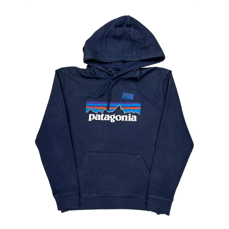 Patagonia Graphic Hoodie - Small Navy Cotton
