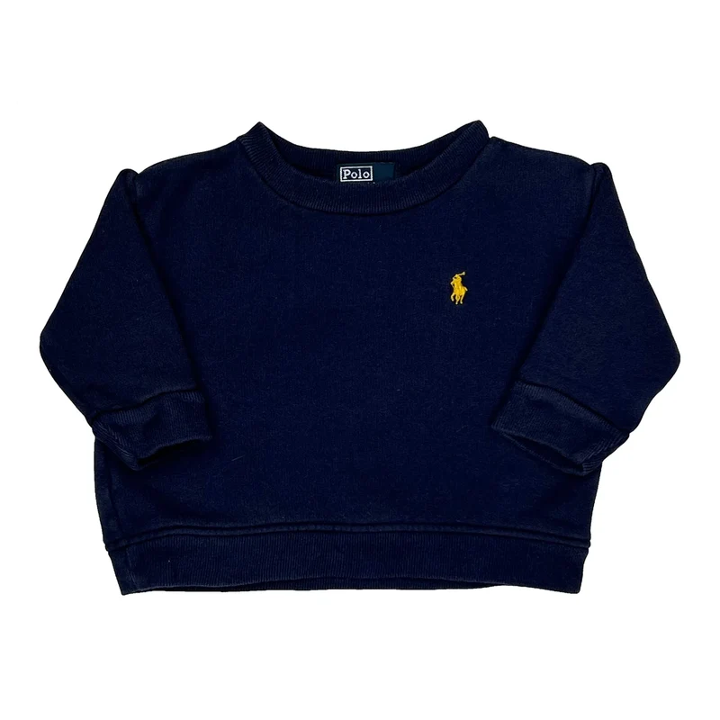 Age 9 Months Polo By Ralph Lauren Sweatshirt - 3XS Navy Cotton Blend