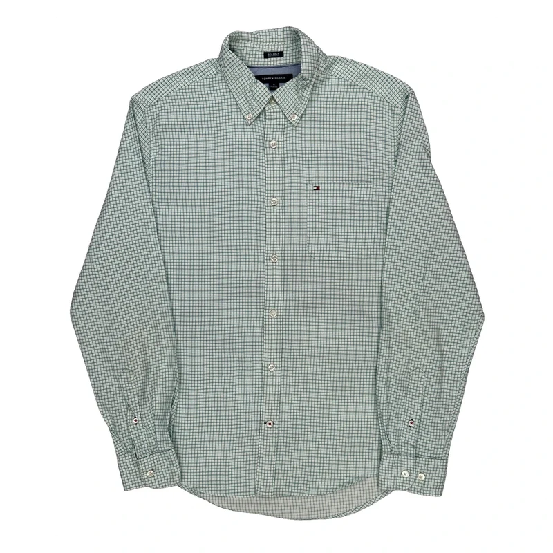 Tommy Hilfiger Checked Shirt - Medium Green Cotton