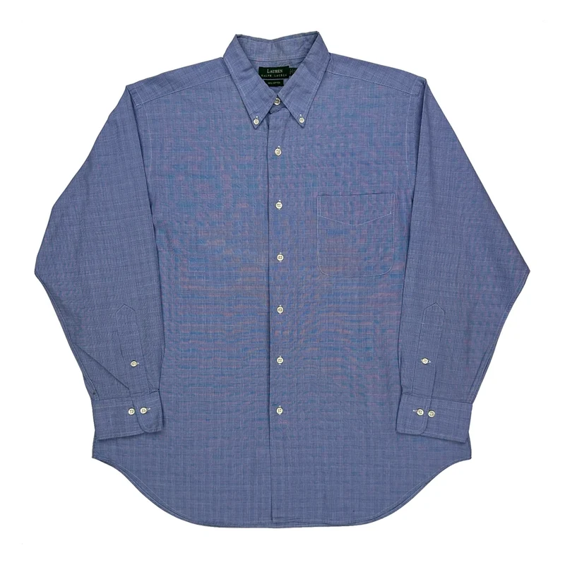 Ralph Lauren Checked Shirt - Large Blue Cotton