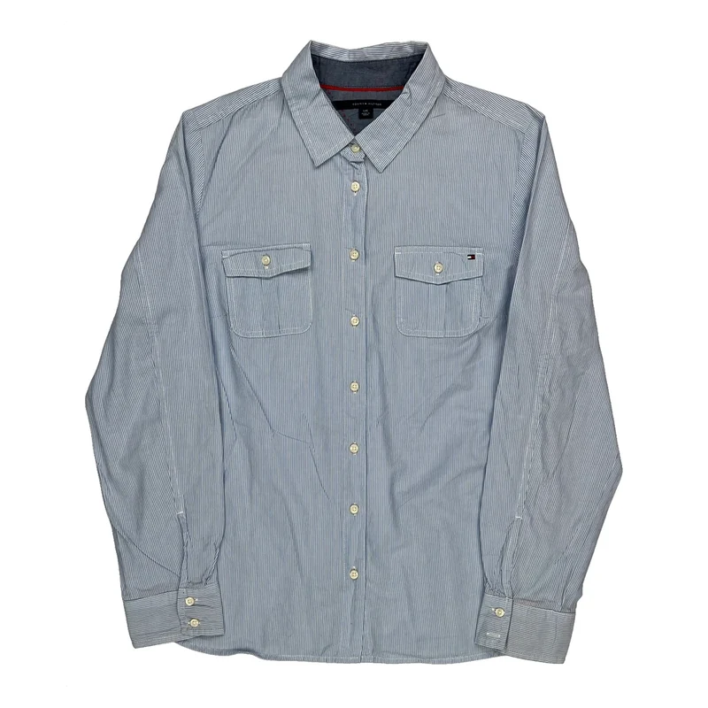 Tommy Hilfiger Striped Shirt - Large Blue Cotton