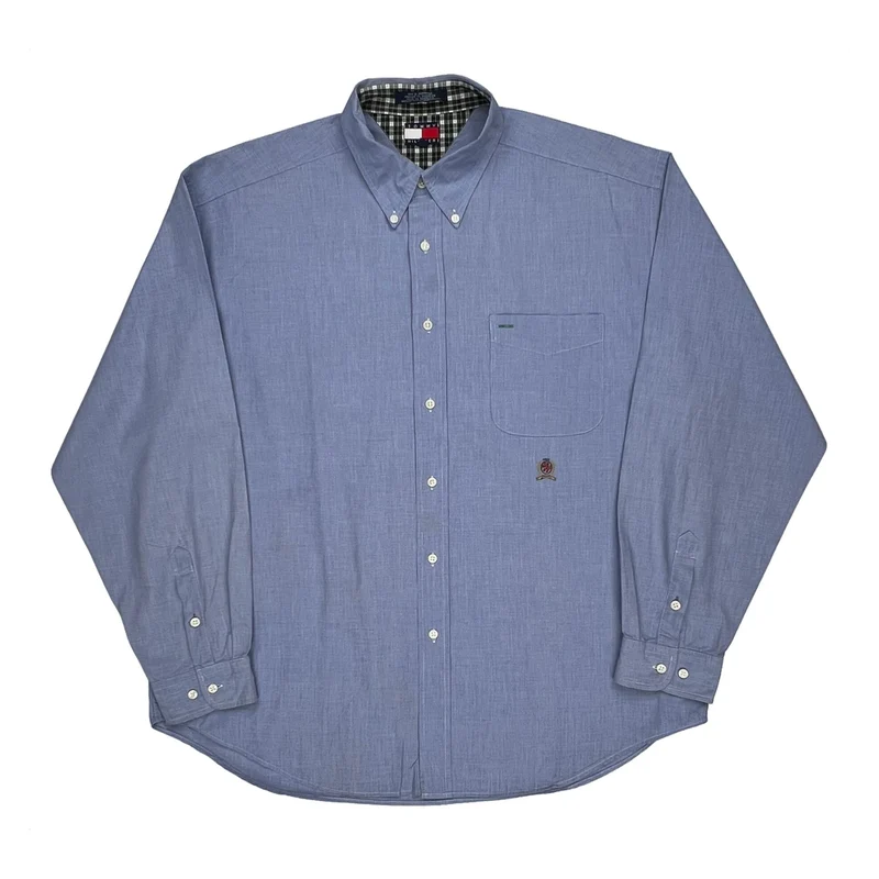 Tommy Hilfiger Checked Shirt - XL Blue Cotton