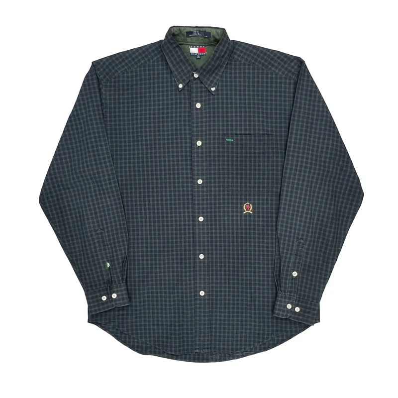 Tommy Hilfiger Checked Shirt - Medium Green Cotton