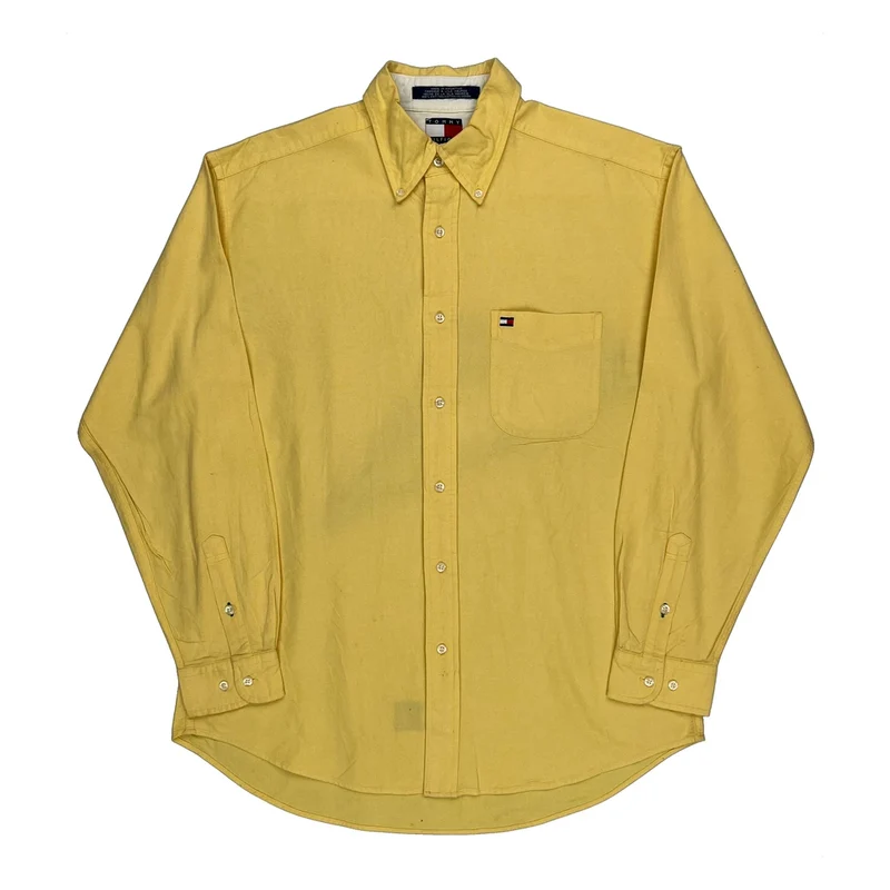 Tommy Hilfiger Shirt - Medium Yellow Cotton