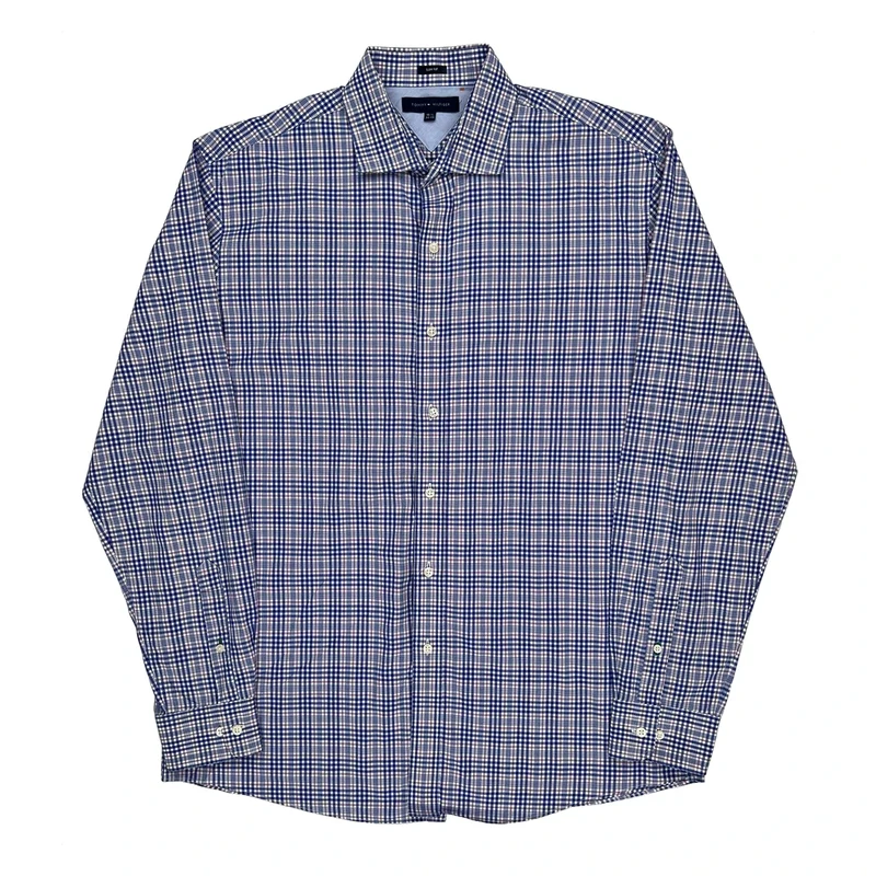 Tommy Hilfiger Checked Shirt - Large Blue Cotton
