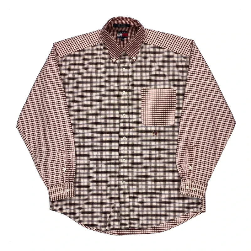 Tommy Hilfiger Checked Shirt - Medium Red Cotton
