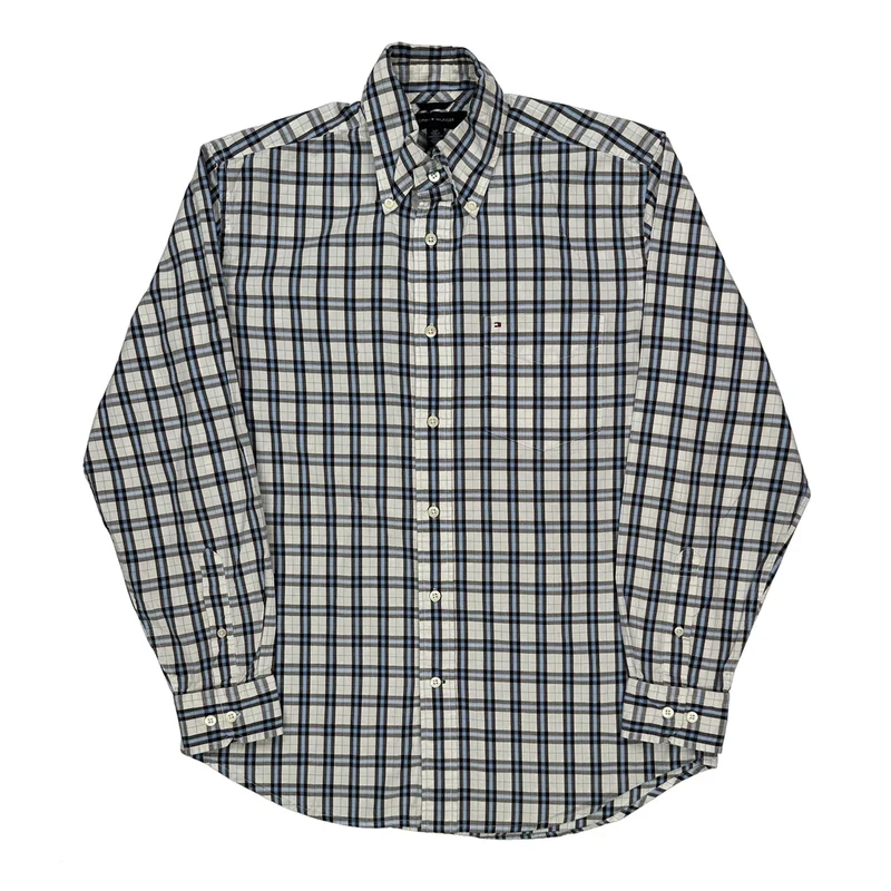 Tommy Hilfiger Checked Shirt - Small Blue Cotton