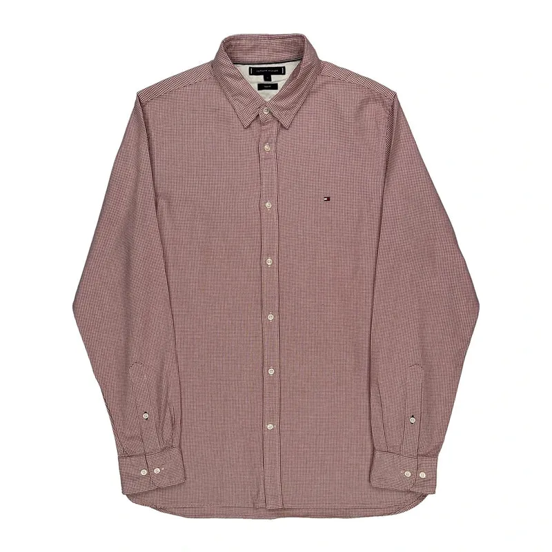 Tommy Hilfiger Slim Fit Shirt - Large Red Cotton