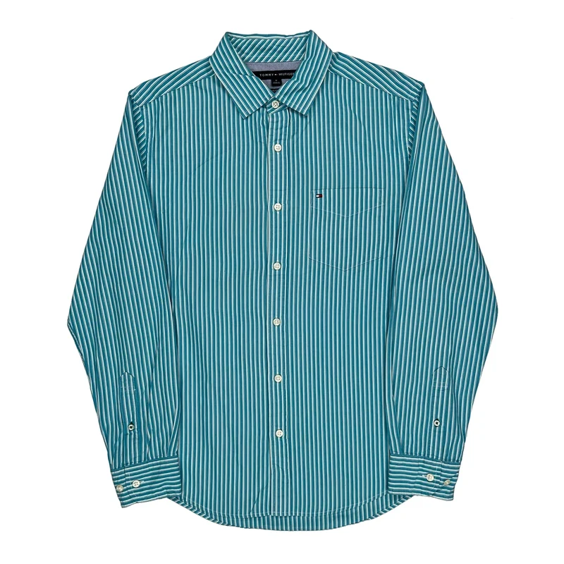 Tommy Hilfiger Striped Shirt - Medium Blue Cotton