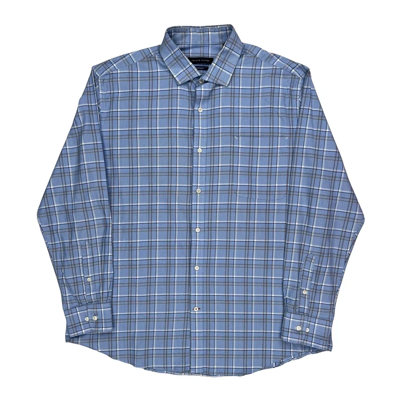 Tommy Hilfiger Checked Shirt - XL Blue Cotton