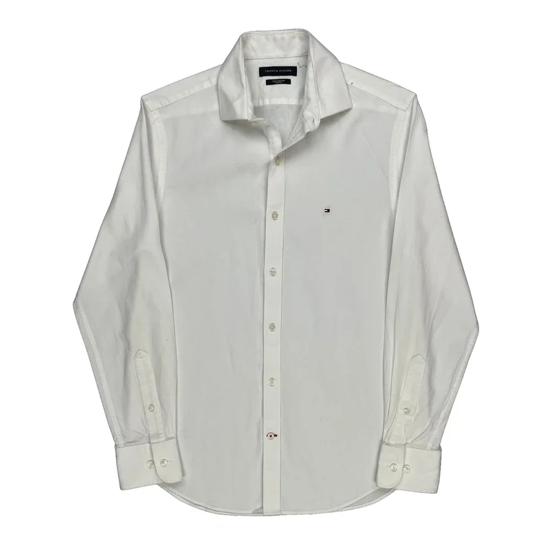 Tommy Hilfiger Slim Fit Shirt - Medium White Cotton