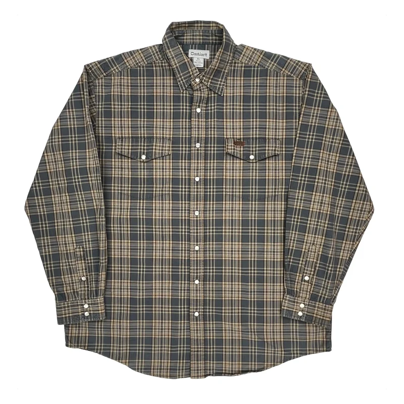 Carhartt Checked Shirt - XL Blue Cotton