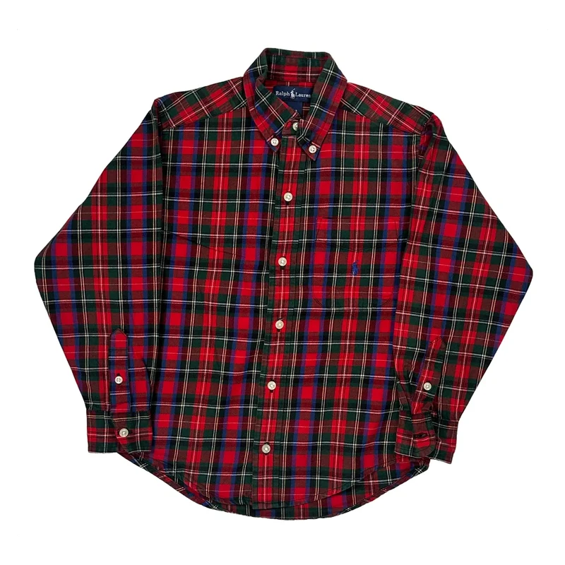 Age 5 Ralph Lauren Checked Shirt - XS Red Cotton