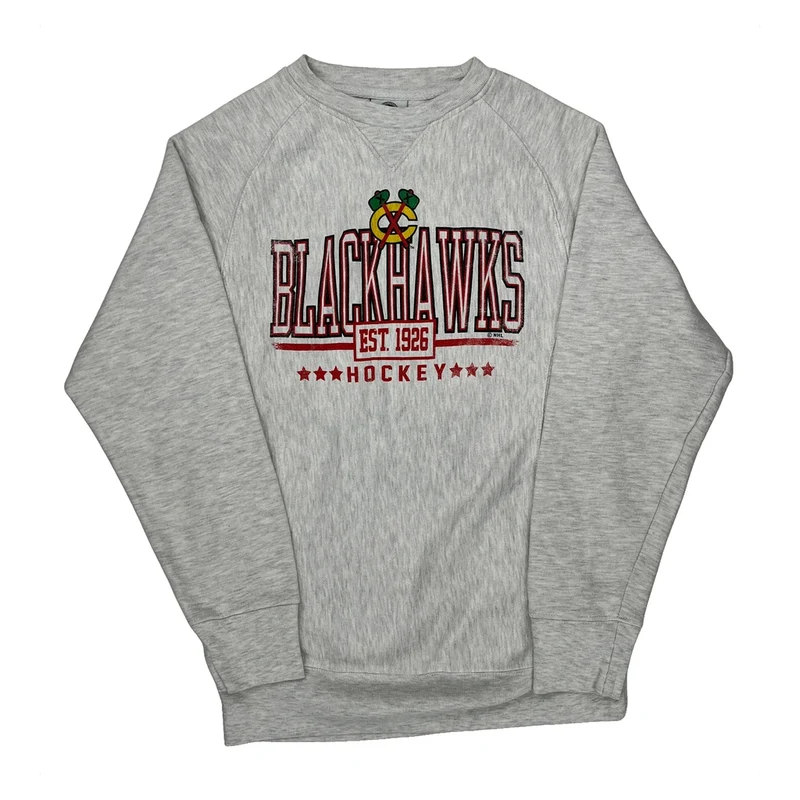 Blackhawks Nfl Sweatshirt - Small Gray Cotton Blend