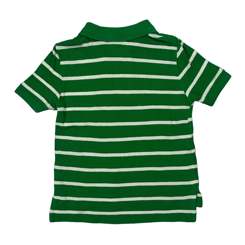 Age 2 Polo By Ralph Lauren Striped Polo Shirt - 2XS Green Cotton