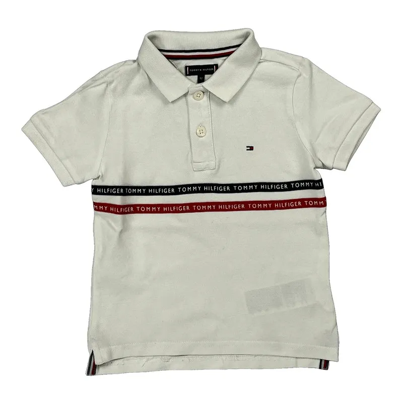 Age 2 Tommy Hilfiger Polo Shirt - 3XS White Cotton