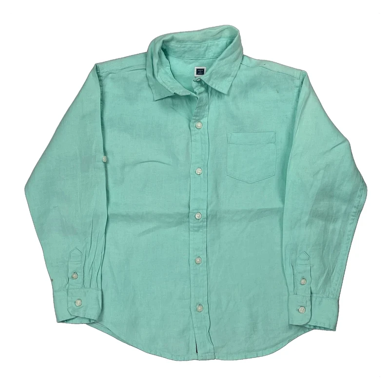 Age 6 Janie And Jack Shirt - XS Green Linen