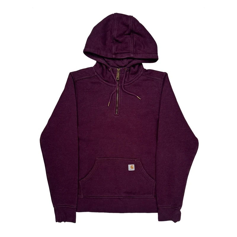 Carhartt Hoodie - Large Purple Cotton Blend