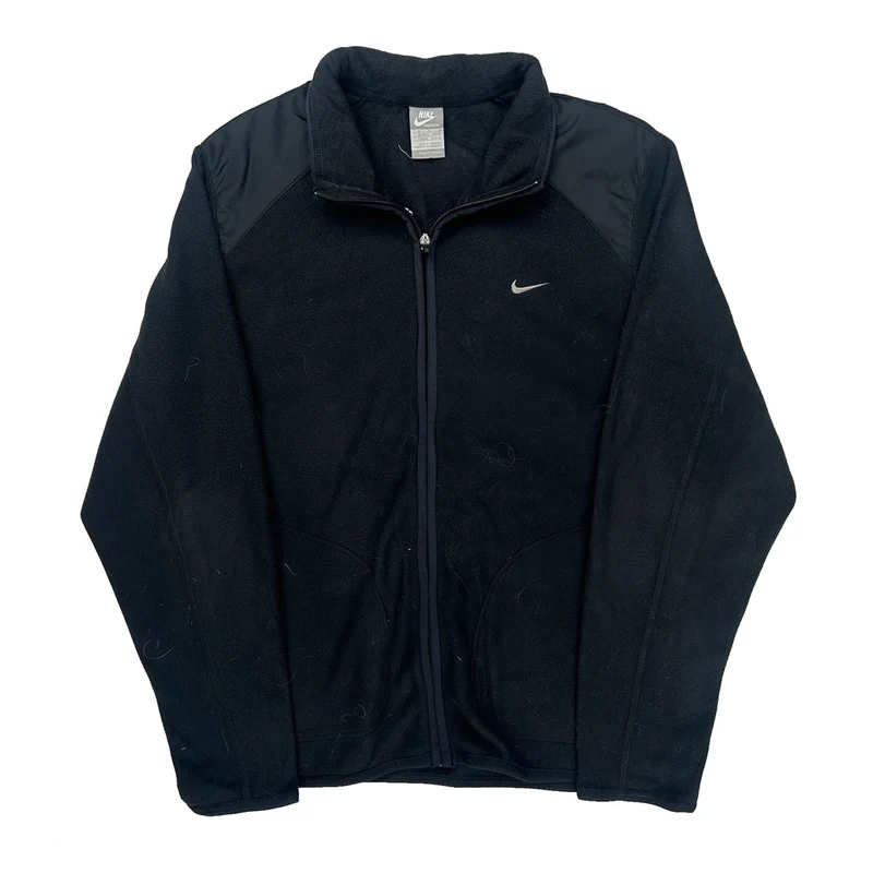Nike Fleece Jacket - Medium Black Polyester