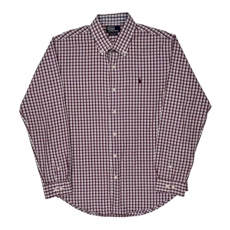 Polo By Ralph Lauren Checked Shirt - XL Red Cotton