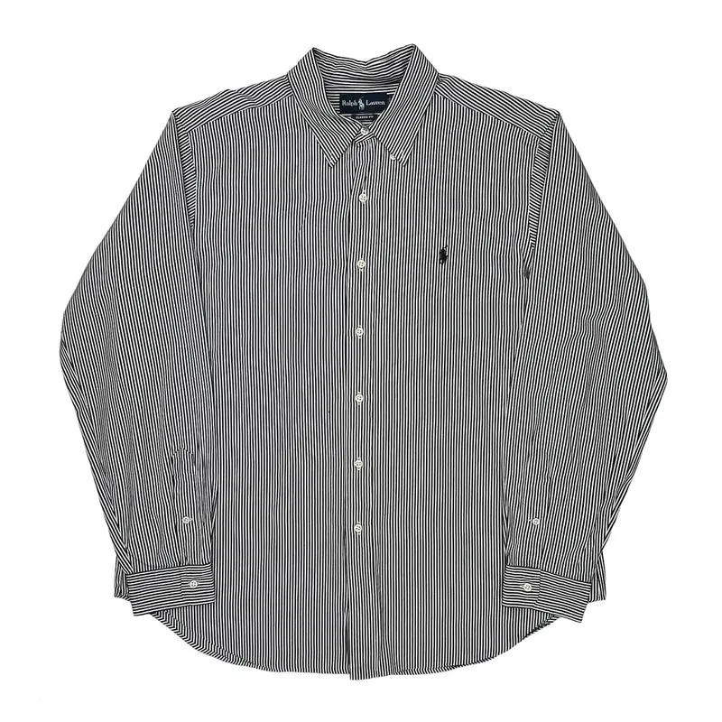 Ralph Lauren Striped Shirt - XL Black & White Cotton