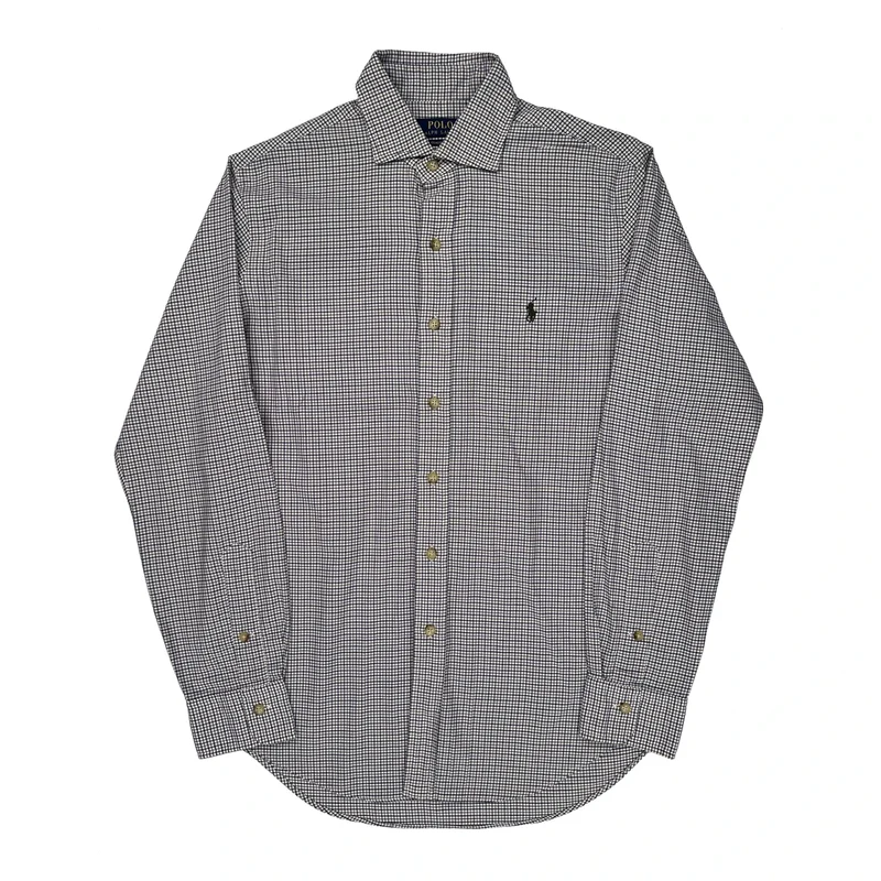 Polo By Ralph Lauren Checked Shirt - Small Gray Cotton