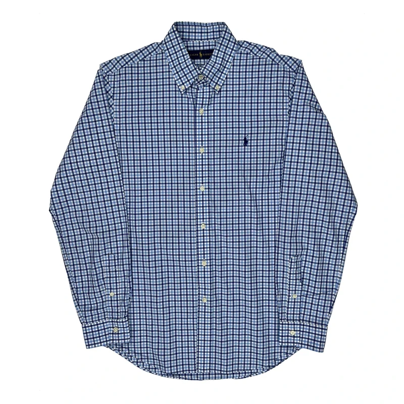 Ralph Lauren Checked Shirt - Medium Blue Cotton