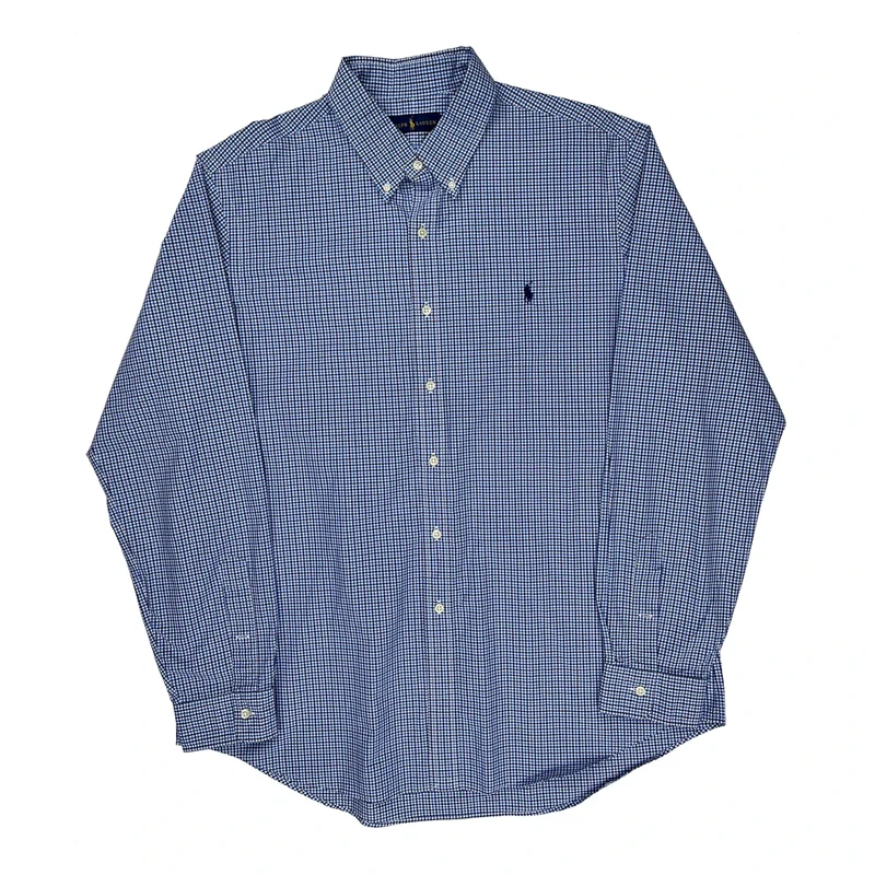 Ralph Lauren Checked Shirt - XL Blue Cotton