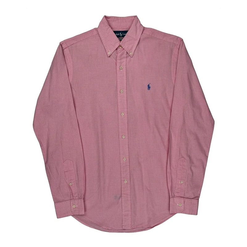 Ralph Lauren Checked Shirt - Small Pink Cotton