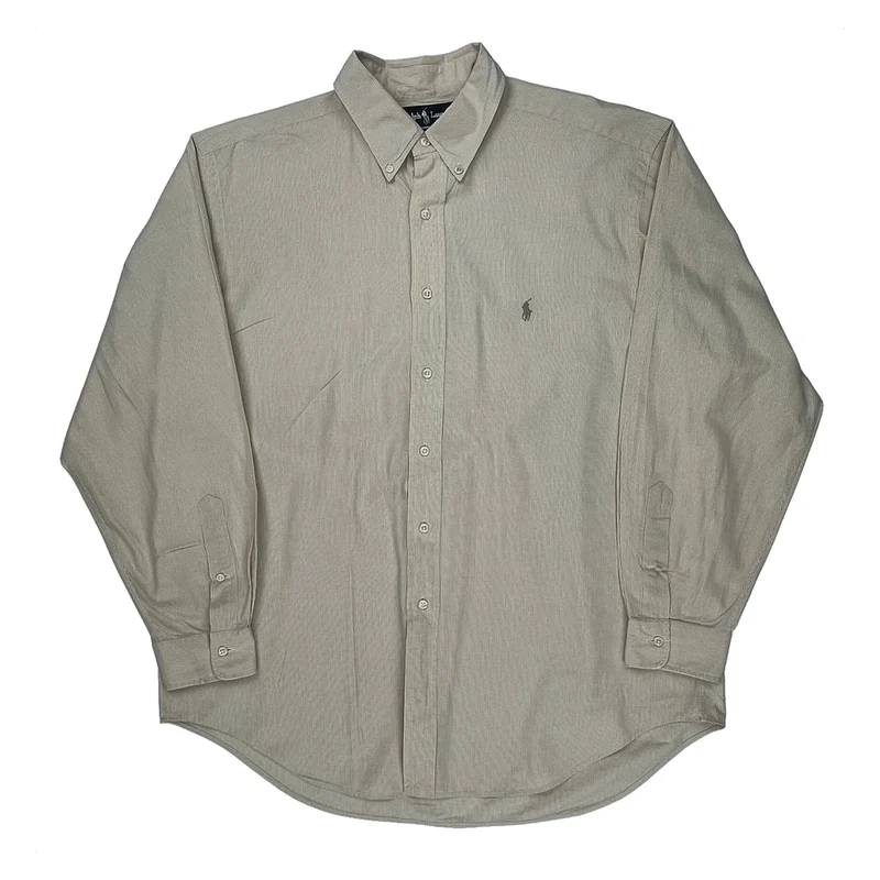 Ralph Lauren Checked Shirt - XL Beige Cotton