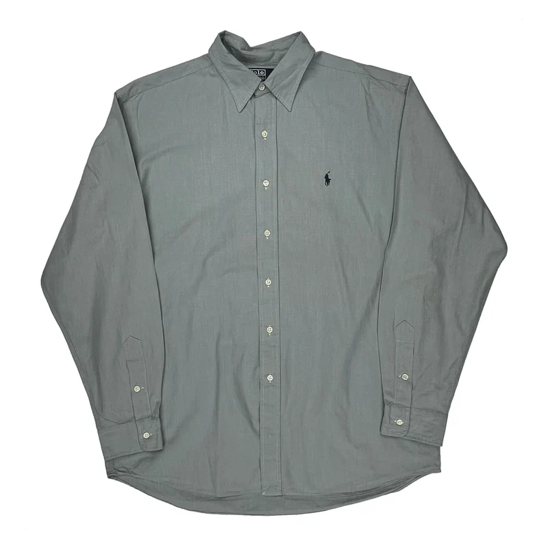 Polo By Ralph Lauren Shirt - Large Gray Cotton