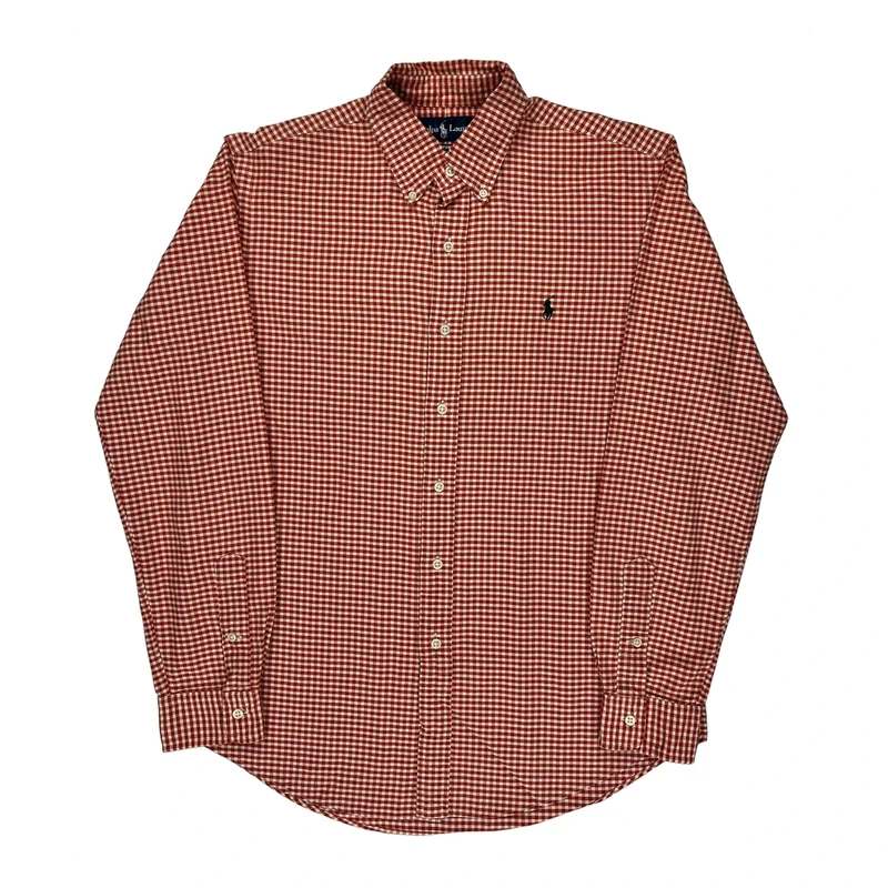Ralph Lauren Checked Shirt - Medium Red Cotton
