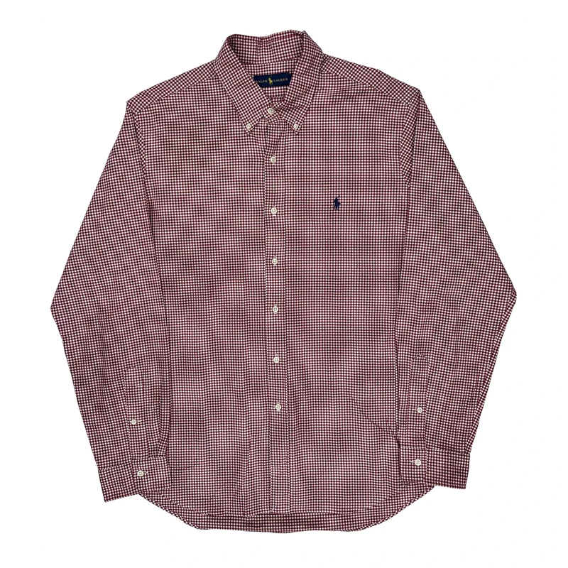 Ralph Lauren Checked Shirt - XL Red Cotton