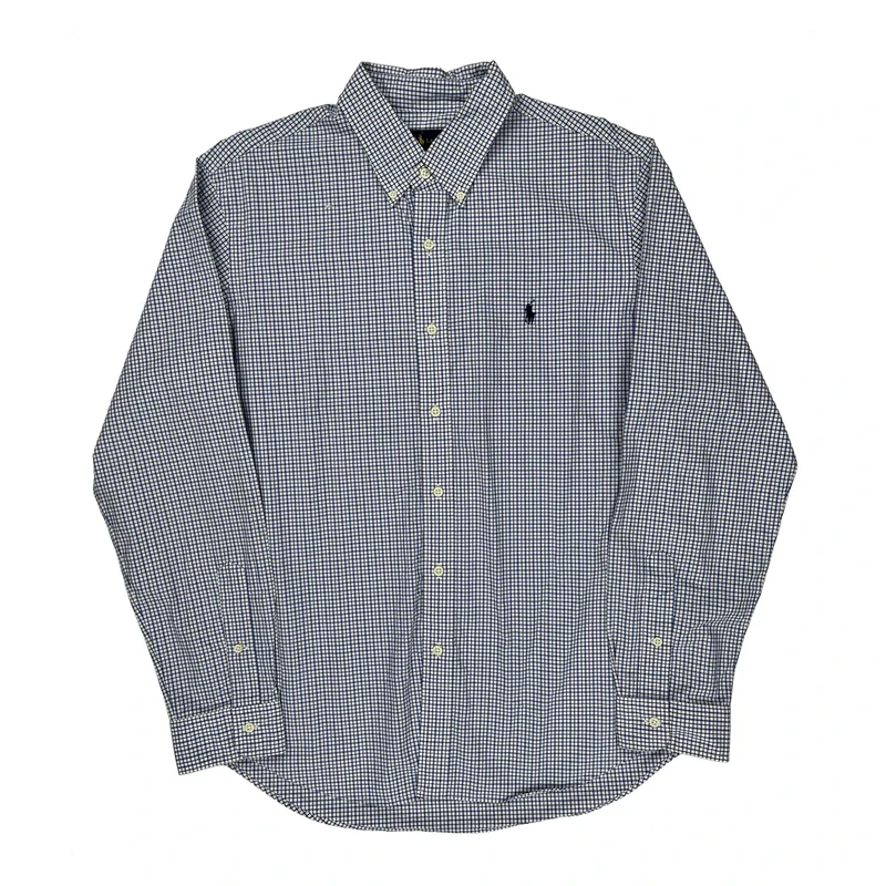 Ralph Lauren Checked Shirt - Large Blue Cotton