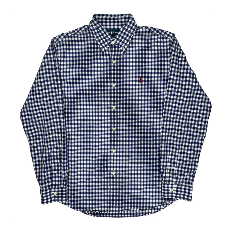 Ralph Lauren Checked Shirt - Large Blue Cotton