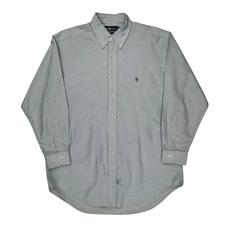 Ralph Lauren Striped Shirt - Large Blue Cotton