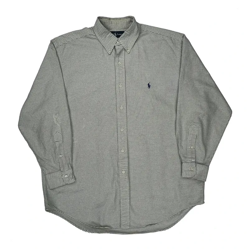 Ralph Lauren Checked Shirt - Large Gray Cotton
