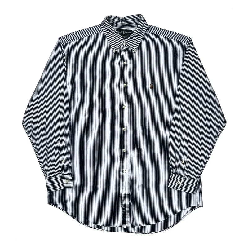 Ralph Lauren Striped Shirt - Large Blue Cotton