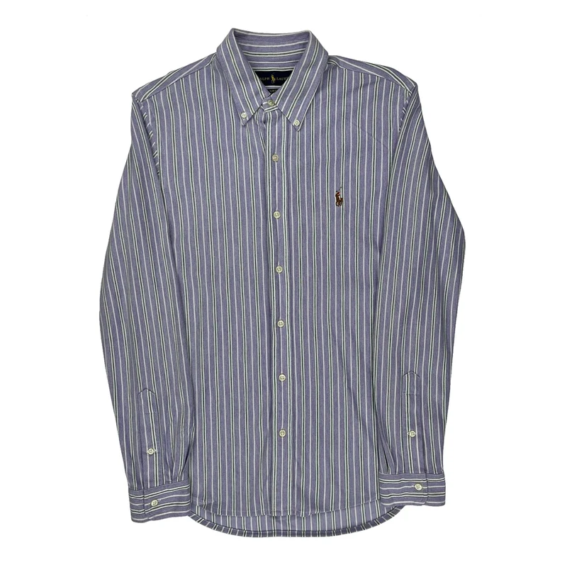 Striped Ralph Lauren Slim Fit Shirt - Medium Purple Cotton